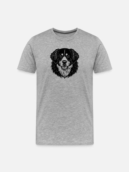 Bernese Mountain Head - Men's Premium Organic T-Shirt - heather grey