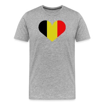Belgian heart-shaped flag - Men's Premium Organic T-Shirt - heather grey - Front - Damien (186cm)