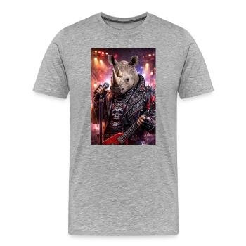 RockyZoo14 - Men's Premium Organic T-Shirt - heather grey - Front - Damien (186cm)