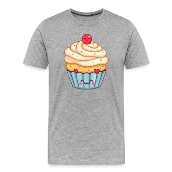 Gâteau Kawaii Cupcakes Kawaii Gâteau Kawaii - T-shirt bio Premium Homme - gris chiné - Devant - Damien (186cm)