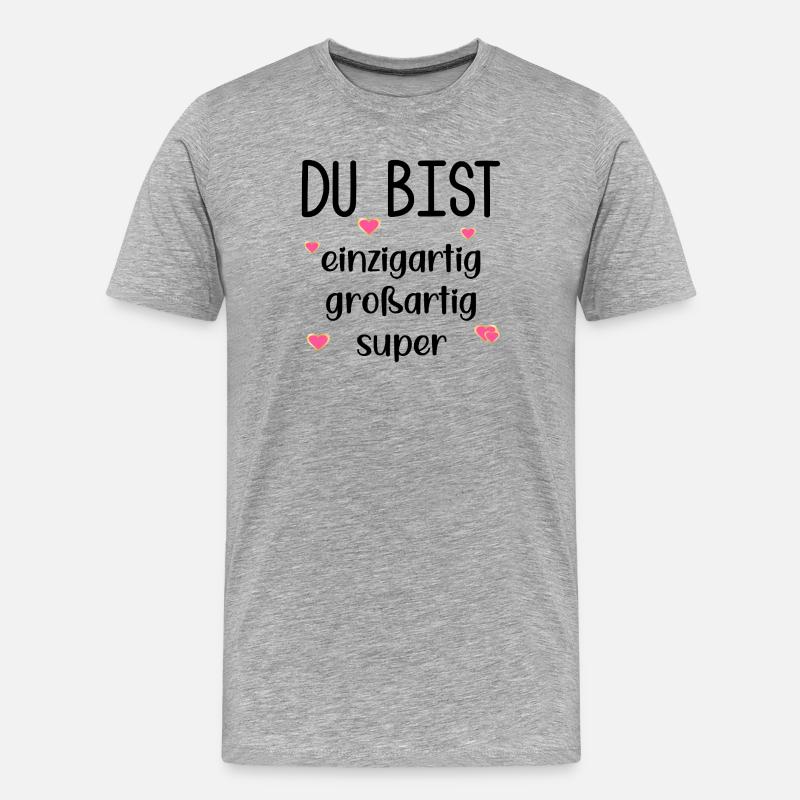 Wertschätzung Partnerschaft Dankbarkeit - Männer Premium Bio T-Shirt - Grau meliert