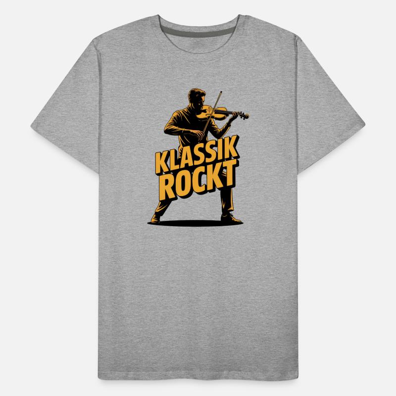 Rocks classiques Violon Violon Rock Violon Violon Violon Éventail classique T-shirt bio Premium Homme