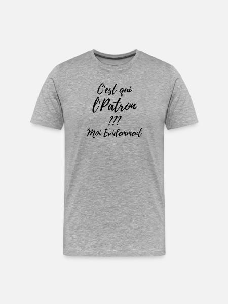 C’est qui le Patron Script - T-shirt bio Premium Homme - gris chiné
