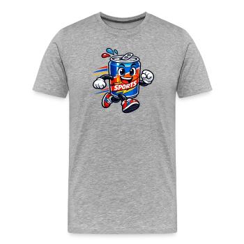 Fröhliche Sportkanne Sprint - Männer Premium Bio T-Shirt - Grau meliert - Vorne - Damien (186cm)
