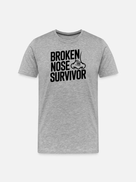 Broken Nose Survivor - Men's Premium Organic T-Shirt - heather grey