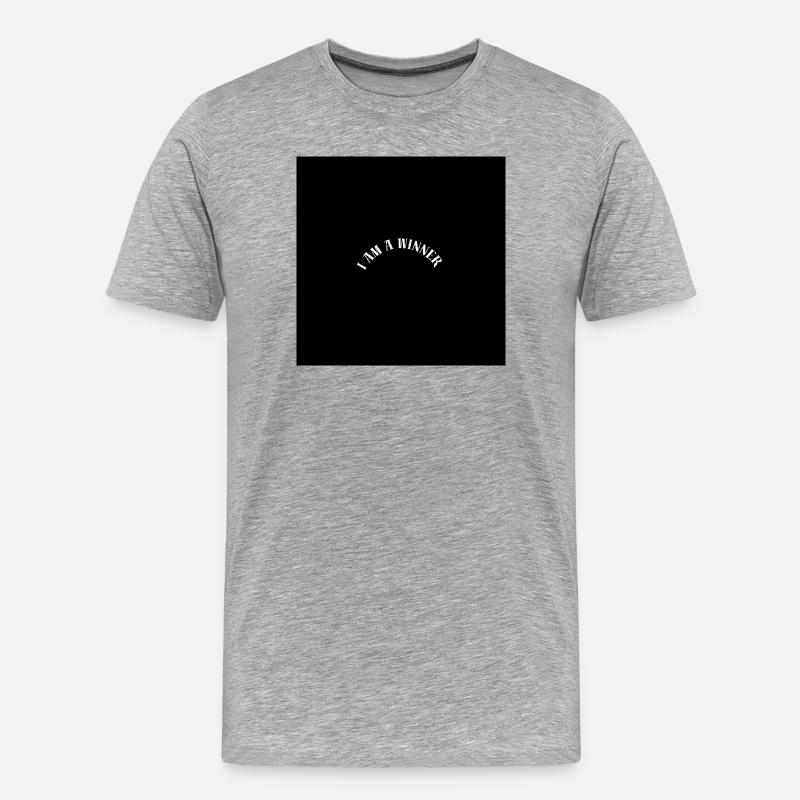 Ich bin ein Gewinner - Männer Premium Bio T-Shirt - Grau meliert