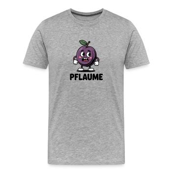 Motif de dessin animé drôle de prune PLUM - T-shirt bio Premium Homme - gris chiné - Devant - Damien (186cm)