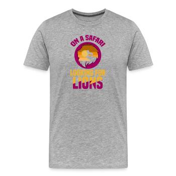 Safari Afrika serengeti wildlife savanne löwe - Männer Premium Bio T-Shirt - Grau meliert - Vorne - Damien (186cm)