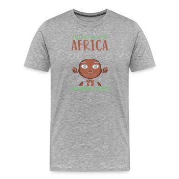 Safari Afrika serengeti wildlife savanne junge - Männer Premium Bio T-Shirt - Grau meliert - Vorne - Damien (186cm)