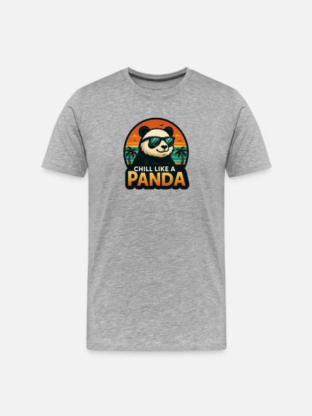 Chill like a panda - Men's Premium Organic T-Shirt - heather grey