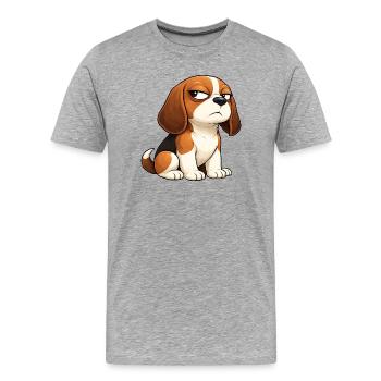 Arrogant Beagle Cartoon Dog Comic Snapped - Men's Premium Organic T-Shirt - heather grey - Front - Damien (186cm)