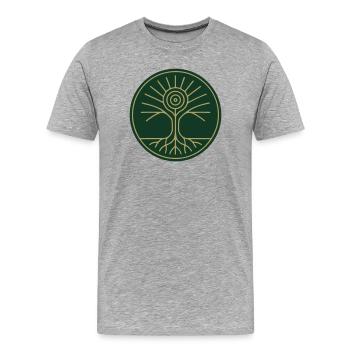 Arbre de Vie - Gaïa - T-shirt bio Premium Homme - gris chiné - Devant - Damien (186cm)