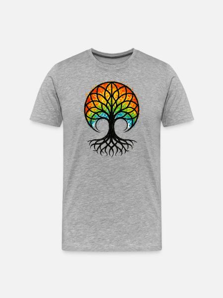 Tree of Life - Gaia - Nature - Men's Premium Organic T-Shirt - heather grey
