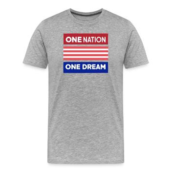Eine Nation, ein Traum - Männer Premium Bio T-Shirt - Grau meliert - Vorne - Damien (186cm)