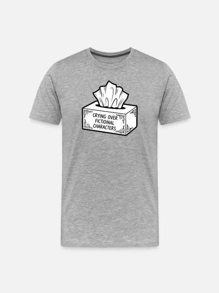 Crying Over Fictional Characters - Men's Premium Organic T-Shirt - heather grey