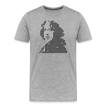 Oscar Wilde Geometrisches Porträt - Männer Premium Bio T-Shirt - Grau meliert - Vorne - Damien (186cm)