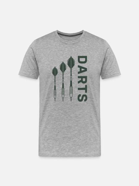 Darts Design Green with Darts - Men's Premium Organic T-Shirt - heather grey
