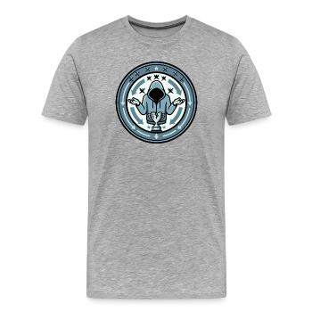 Emblème perdant Logo Looser Gaming - T-shirt bio Premium Homme - gris chiné - Devant - Damien (186cm)