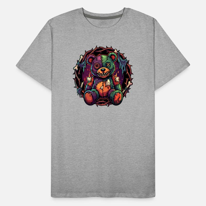 Patchwork Zombie Teddy Broken Horror Teddy Bear Men's Premium Organic T-Shirt