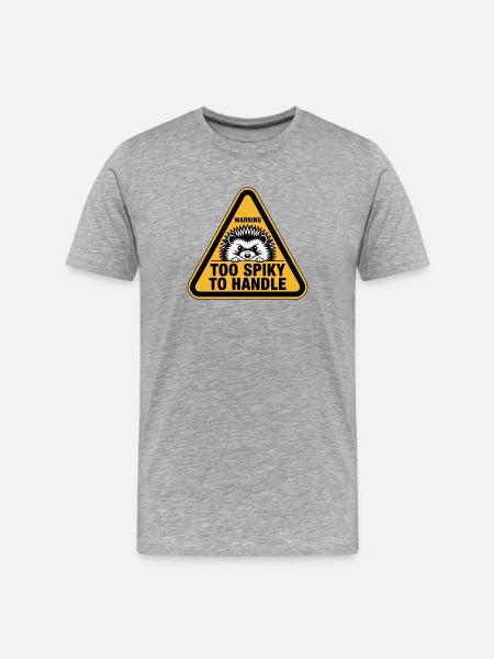 Too Spiky to Handle Hedgehog Motif - Men's Premium Organic T-Shirt - heather grey
