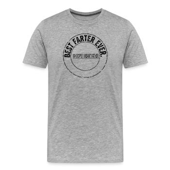 Bester Furzer Aller Zeiten – Ups, Ich Meinte Vater - Männer Premium Bio T-Shirt - Grau meliert - Vorne - Damien (186cm)