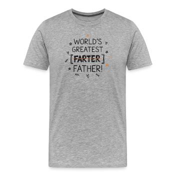 Bester Furzer Aller Zeiten – Ups, Ich Meinte Vater - Männer Premium Bio T-Shirt - Grau meliert - Vorne - Damien (186cm)