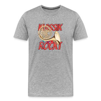 Waldhorn Klassik Rockt Orchester Hornist - Männer Premium Bio T-Shirt - Grau meliert - Vorne - Damien (186cm)