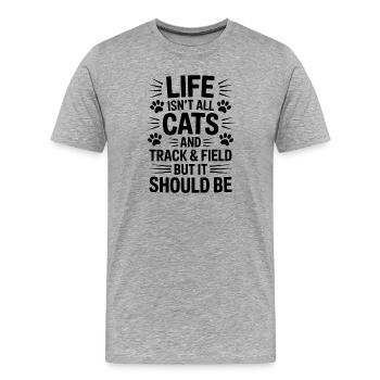 Leichtathletik Sprüche Leichtathletik Geschenk - Männer Premium Bio T-Shirt - Grau meliert - Vorne - Damien (186cm)
