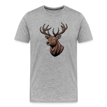 Imperial Deer Majestic Nature - Men's Premium Organic T-Shirt - heather grey - Front - Damien (186cm)