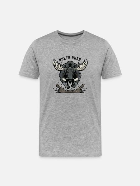 North Rush Nördliche Impulskraft - Männer Premium Bio T-Shirt - Grau meliert