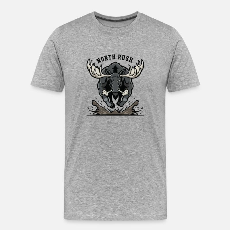 North Rush Nördliche Impulskraft - Männer Premium Bio T-Shirt - Grau meliert
