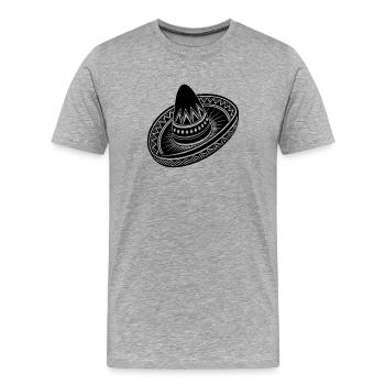 Sombrero mexicain - T-shirt bio Premium Homme - gris chiné - Devant - Damien (186cm)