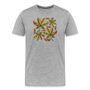 feuilles - T-shirt bio Premium Homme - gris chiné - Devant - Damien (186cm)