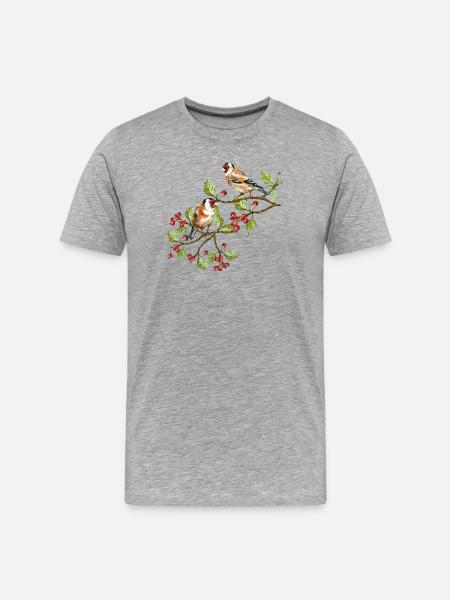 Bunte Vögel - Männer Premium Bio T-Shirt - Grau meliert