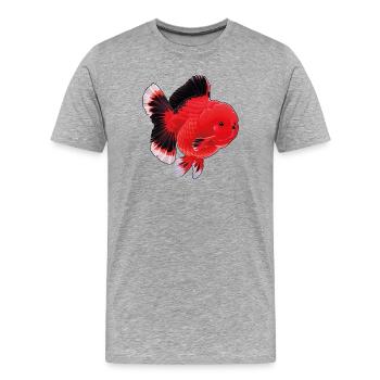 Poisson rouge Oranda de haute qualité Orange Noir - T-shirt bio Premium Homme - gris chiné - Devant - Damien (186cm)
