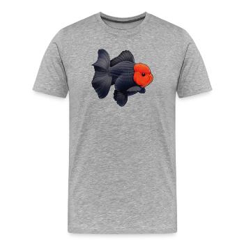 Grade Black Oranda with Red Head HQ Goldfish - Männer Premium Bio T-Shirt - Grau meliert - Vorne - Damien (186cm)