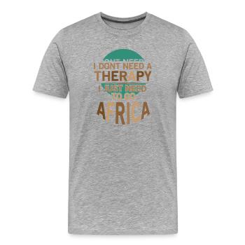 Safari Afrika serengeti wildlife savanne spruch - Männer Premium Bio T-Shirt - Grau meliert - Vorne - Damien (186cm)