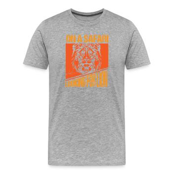 Safari Afrika serengeti wildlife savanne löwe - Männer Premium Bio T-Shirt - Grau meliert - Vorne - Damien (186cm)