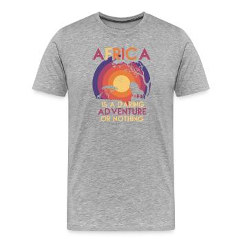 Safari Afrika serengeti Giraffe savanne löwe - Männer Premium Bio T-Shirt - Grau meliert - Vorne - Damien (186cm)