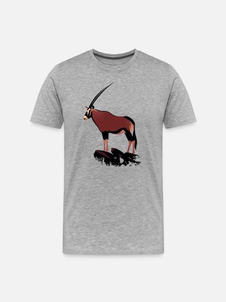 Oryx on rocks - Men's Premium Organic T-Shirt - heather grey