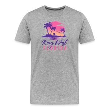 Tenue de croisière rétro pour les vacances de printemps à Key West, Floride - T-shirt bio Premium Homme - gris chiné - Devant - Damien (186cm)