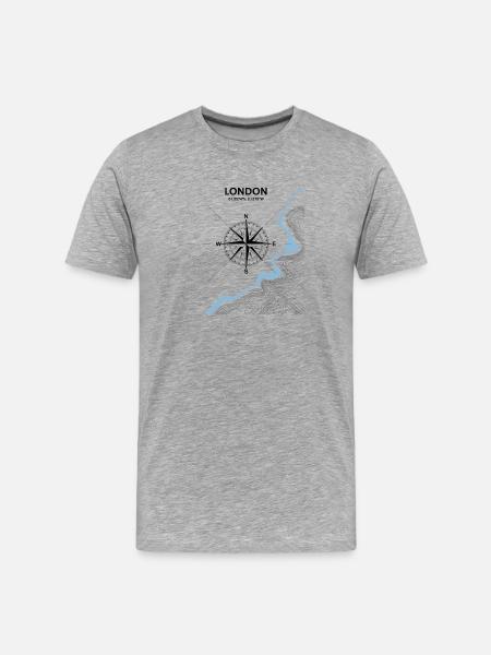 London Compass England Travel Motif - Men's Premium Organic T-Shirt - heather grey