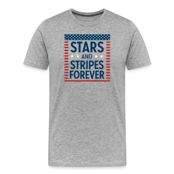 Forever Stars and Stripes - Men's Premium Organic T-Shirt - heather grey - Front - Damien (186cm)