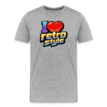 J’adore le style rétro - T-shirt bio Premium Homme - gris chiné - Devant - Damien (186cm)