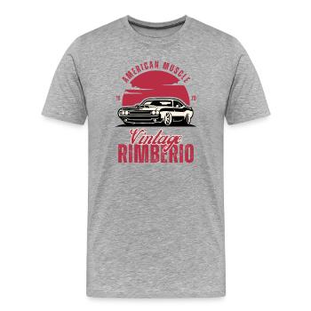 Vintage Muscle Car Rimbero - T-shirt bio Premium Homme - gris chiné - Devant - Damien (186cm)