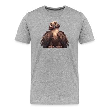 Vautour - T-shirt bio Premium Homme - gris chiné - Devant - Damien (186cm)