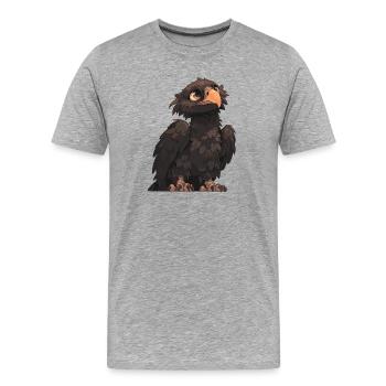 Vautour - T-shirt bio Premium Homme - gris chiné - Devant - Damien (186cm)
