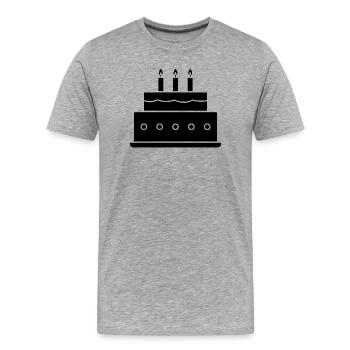 Gâteau d'anniversaire - T-shirt bio Premium Homme - gris chiné - Devant - Damien (186cm)