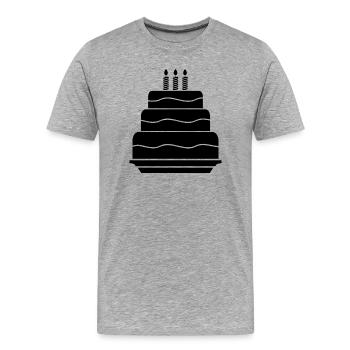 Gâteau d'anniversaire - T-shirt bio Premium Homme - gris chiné - Devant - Damien (186cm)