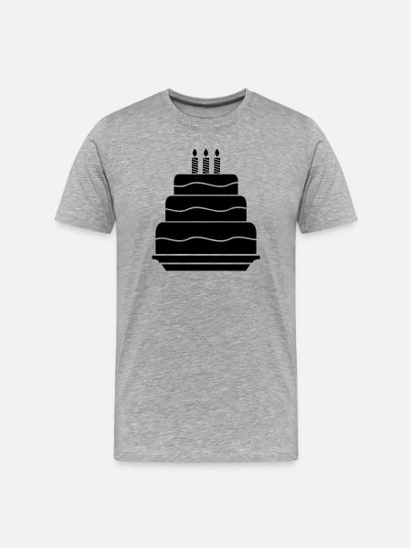 Gâteau d'anniversaire - T-shirt bio Premium Homme - gris chiné